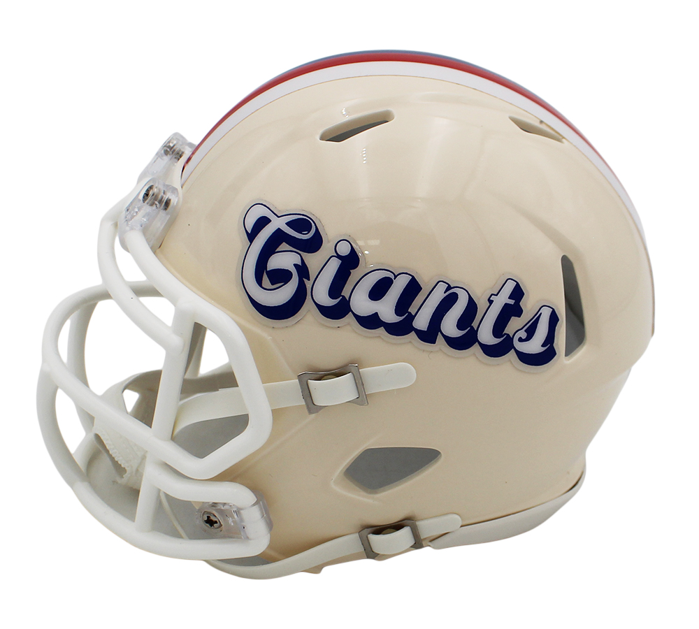 Theo Johnson Signed New York Giants Speed Retro NFL Mini Helmet - Image 3