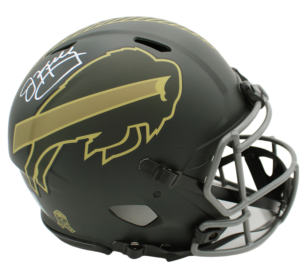 Jim Kelly Signed Buffalo Bills Speed Authentic Salute to Service 4 NFL Helmet - Image 2
