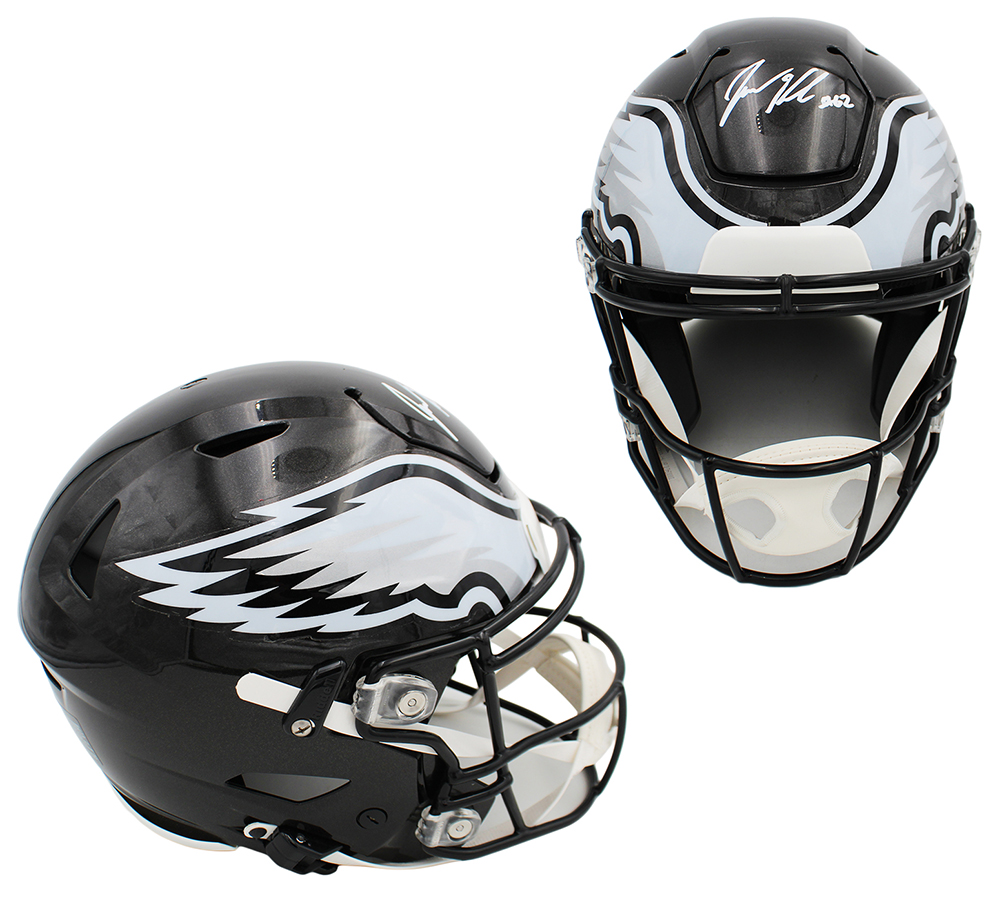 Jason Kelce Signed Philadelphia Eagles Speed Flex Authentic Alternate 2022 Black NFL Helmet