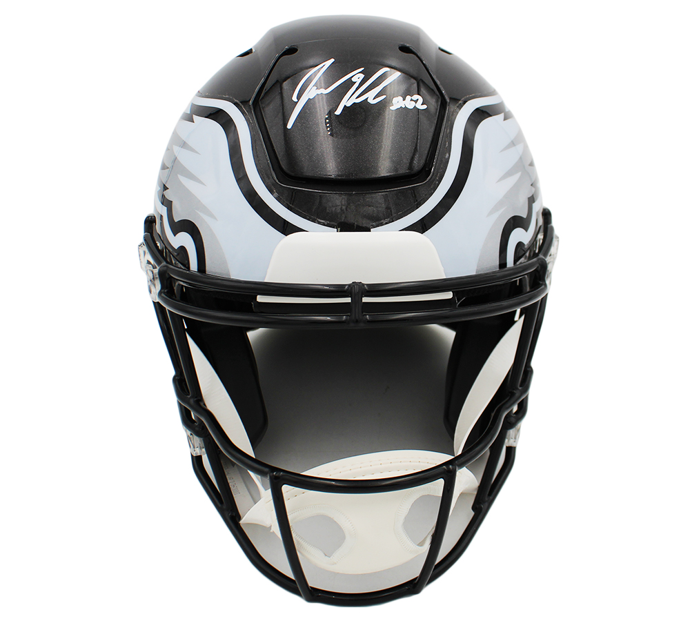 Jason Kelce Signed Philadelphia Eagles Speed Flex Authentic Alternate 2022 Black NFL Helmet - Image 2