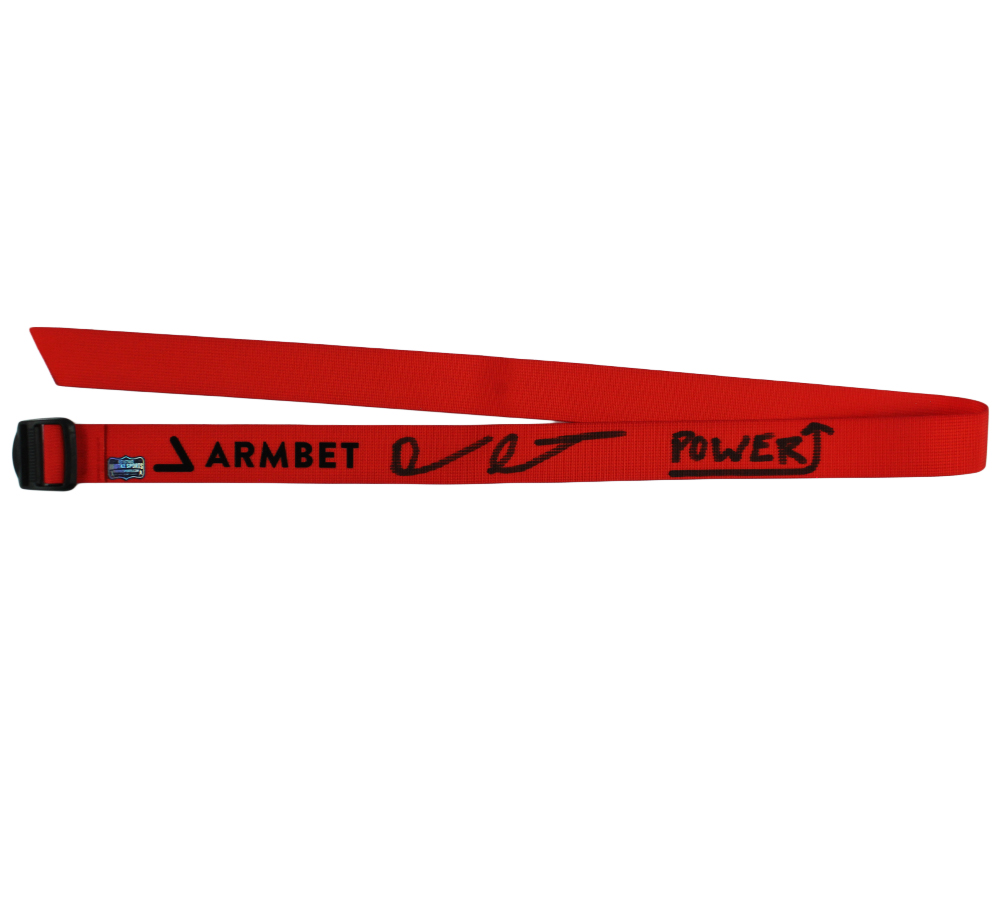 Devon Larratt Signed Armbet 48" Red Arm Wrestling Strap with "Power Up" Insciption