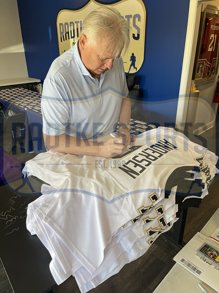 Morten Andersen Signed New Orleans Custom White Jersey With "HOF 2017" Inscription - Image 3