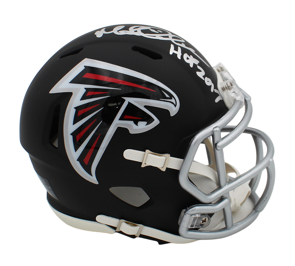 Morten Andersen Signed Atlanta Falcon Speed NFL Mini Helmet With "HOF 2017" Inscription - Image 2