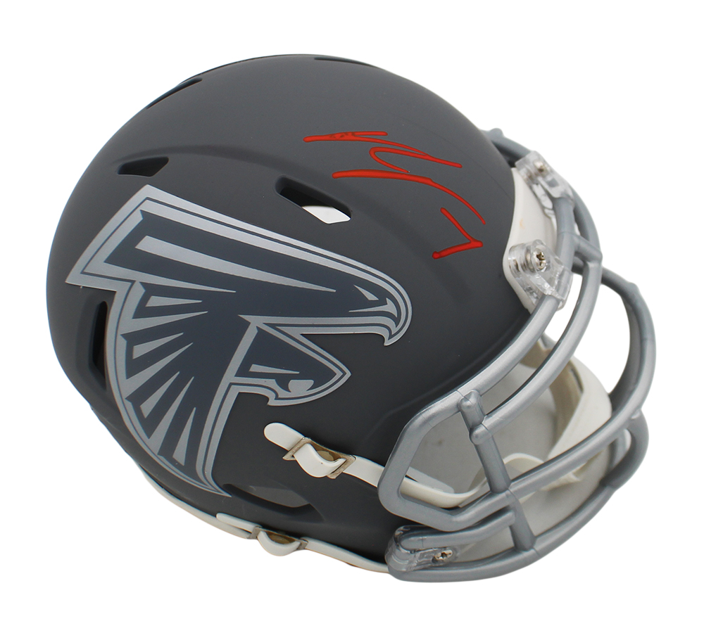 Bijan Robinson Signed Atlanta Falcons Speed Slate NFL Mini Helmet