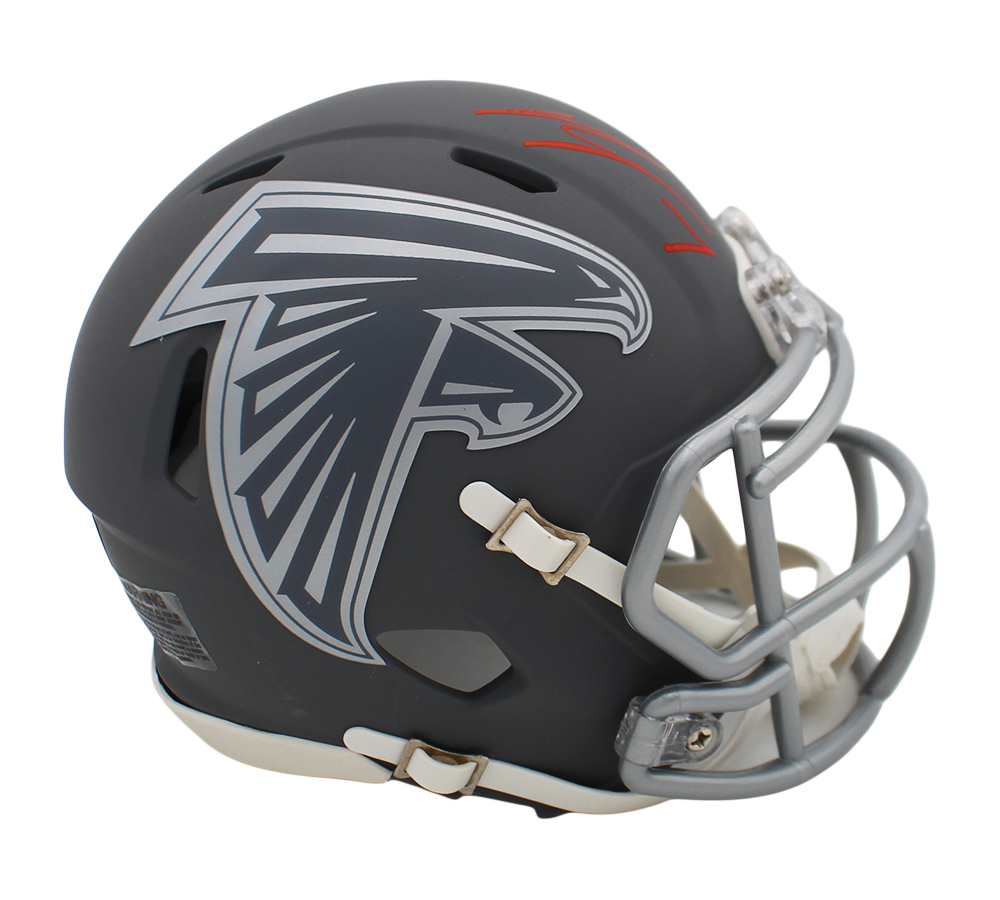 Bijan Robinson Signed Atlanta Falcons Speed Slate NFL Mini Helmet - Image 2