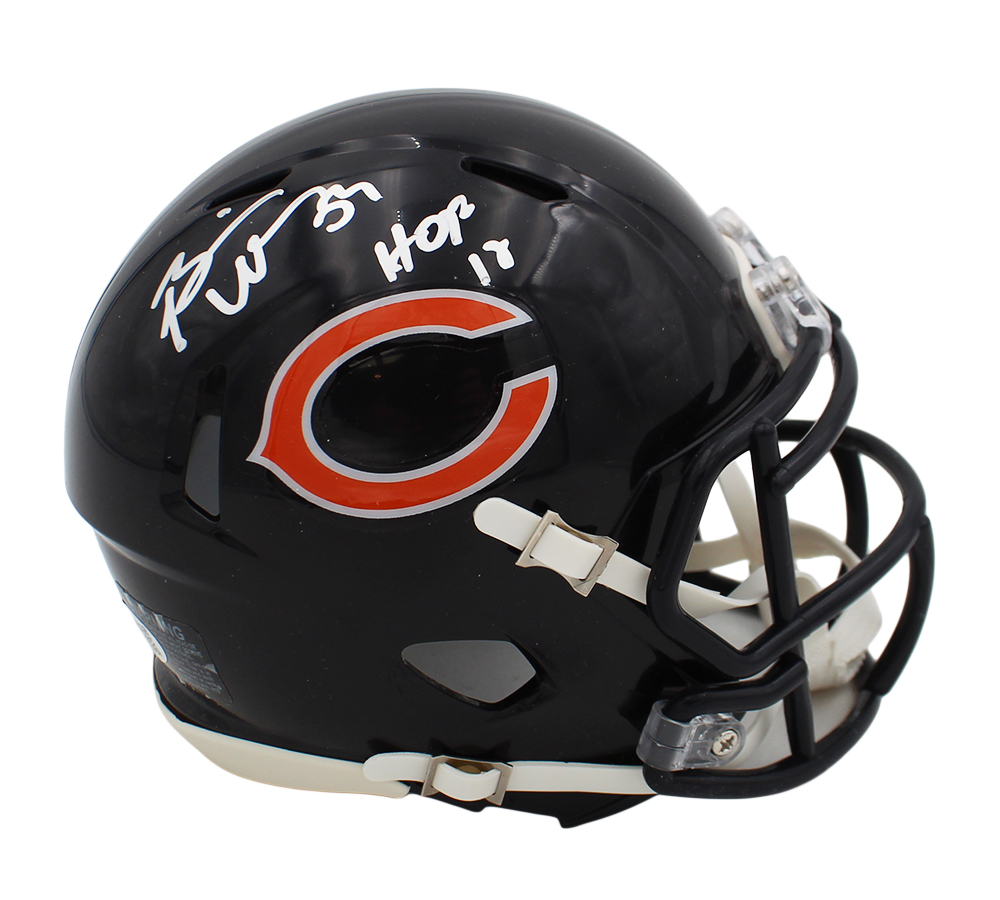 Brian Urlacher Signed Chicago Bears Speed NFL Mini Helmet with "HOF 18" Inscription - Image 2