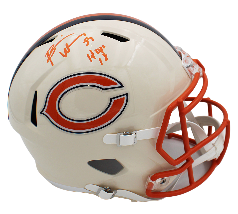 Brian Urlacher Signed Chicago Bears Speed Full Size Retro NFL Helmet with "HOF 18" Inscription