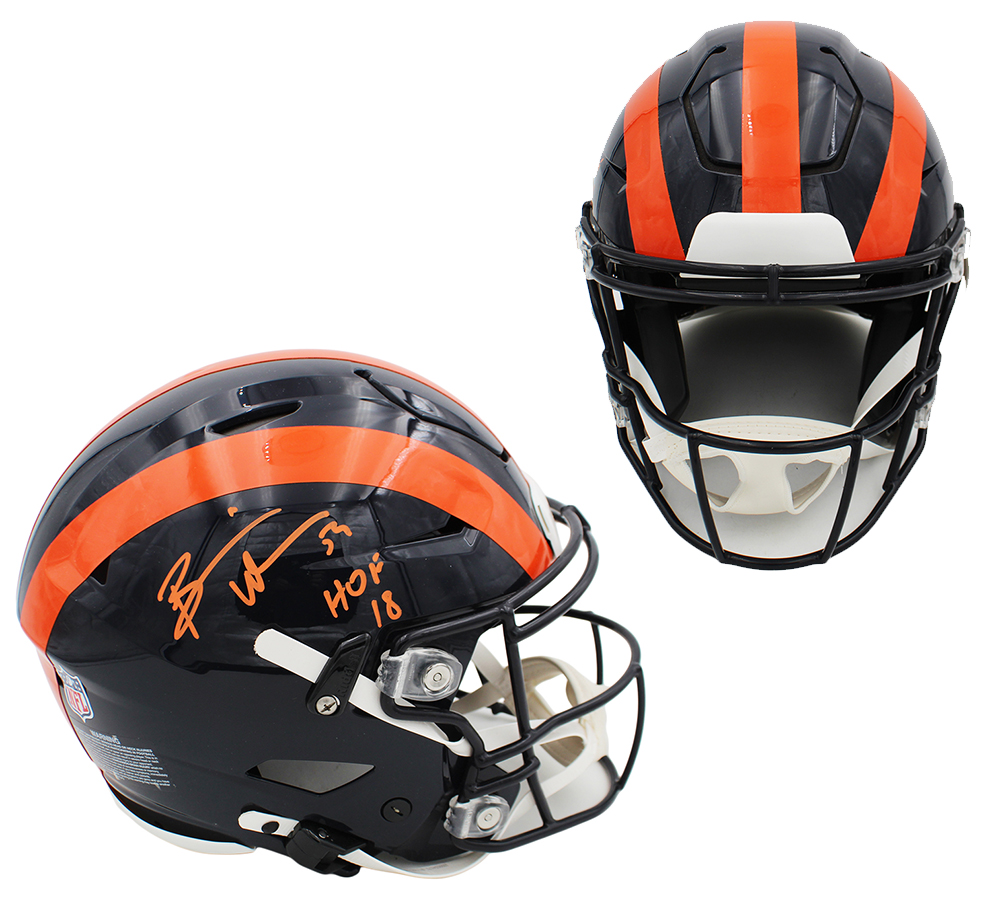 Brian Urlacher Signed Chicago Bears Speed Flex Authentic Tribute NFL Helmet with "HOF 18" Inscription