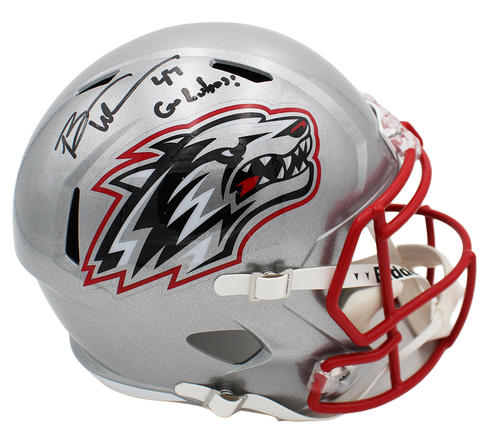 Brian Urlacher Signed New Mexico Lobos Speed Full Size NCAA Helmet - Image 2