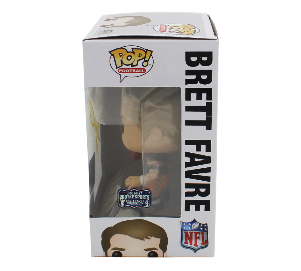 Brett Favre Signed Green Bay Packers Model #83 Funko Pop - Yellow Ink - Image 2