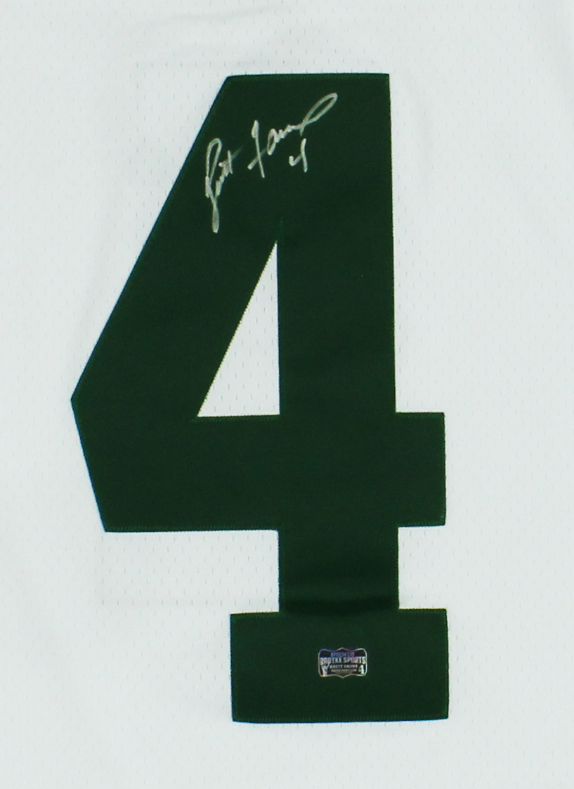 Brett Favre Signed Green Bay Packers Mitchell & Ness Legacy White NFL X-Large Jersey - Image 2