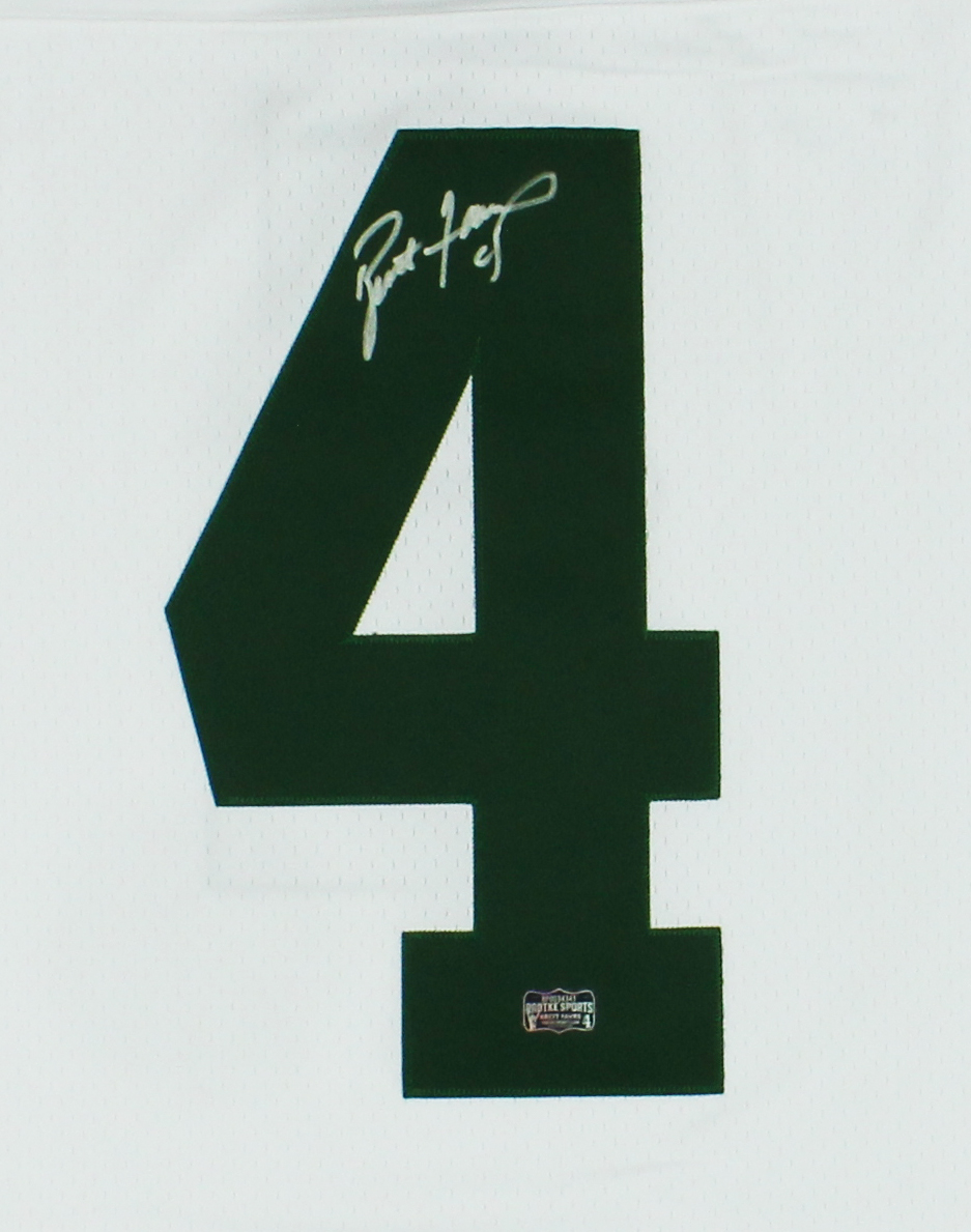 Brett Favre Signed Green Bay Packers Mitchell & Ness Legacy White NFL XX-Large Jersey - Image 2