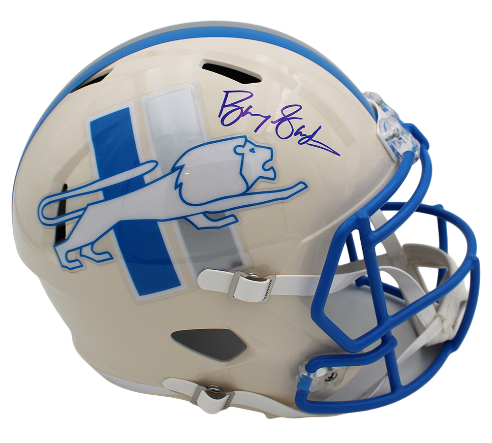 Barry Sanders Signed Detroit Lions Speed Full Size Retro NFL Helmet