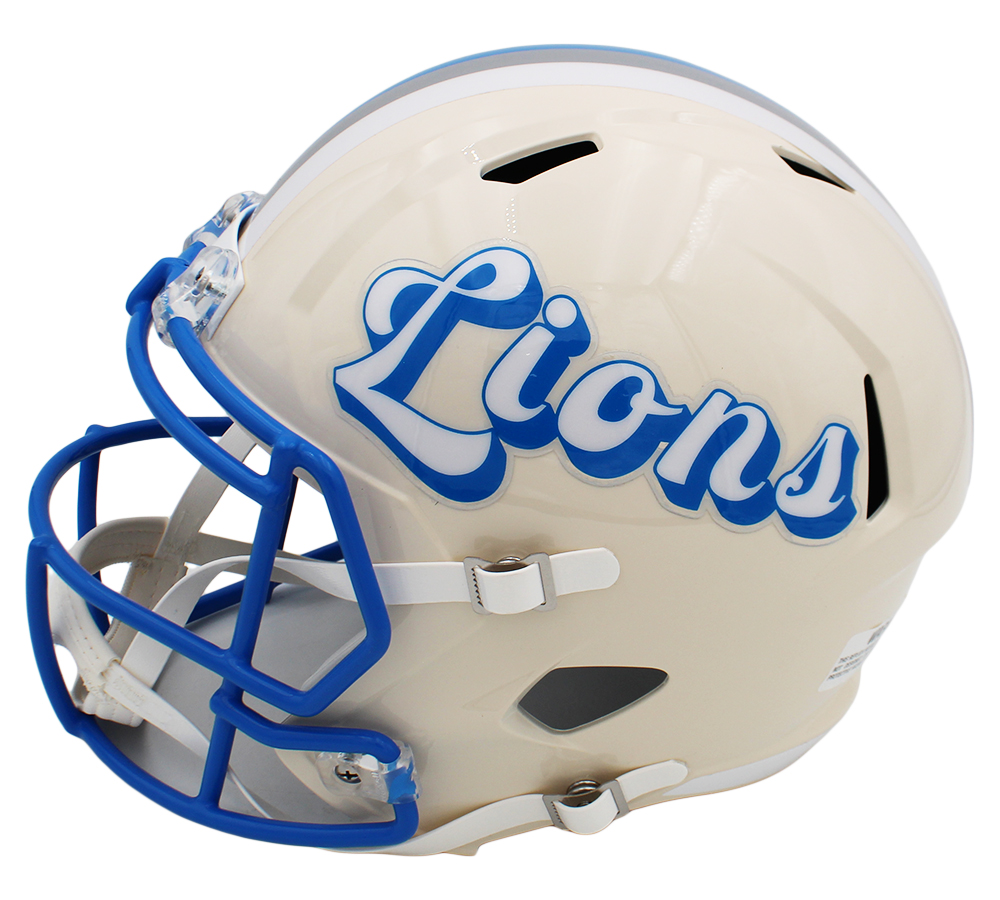 Barry Sanders Signed Detroit Lions Speed Full Size Retro NFL Helmet - Image 2