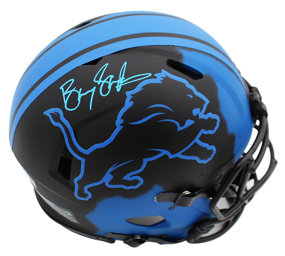 Barry Sanders Signed Detroit Lions Speed Authentic Eclipse Ripped NFL Helmet
