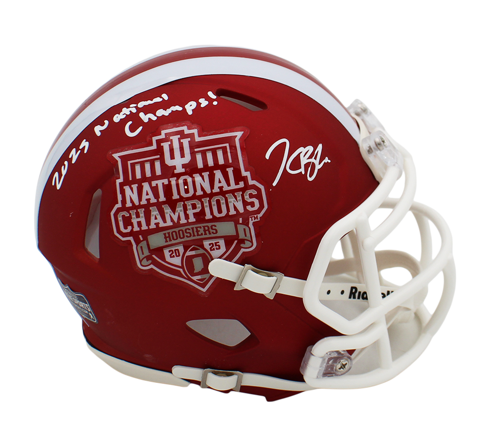 Kaelon Black Signed Indiana Hoosiers Speed National Champions NCAA Mini Helmet with "2025 National Champs!" Inscription - Image 2