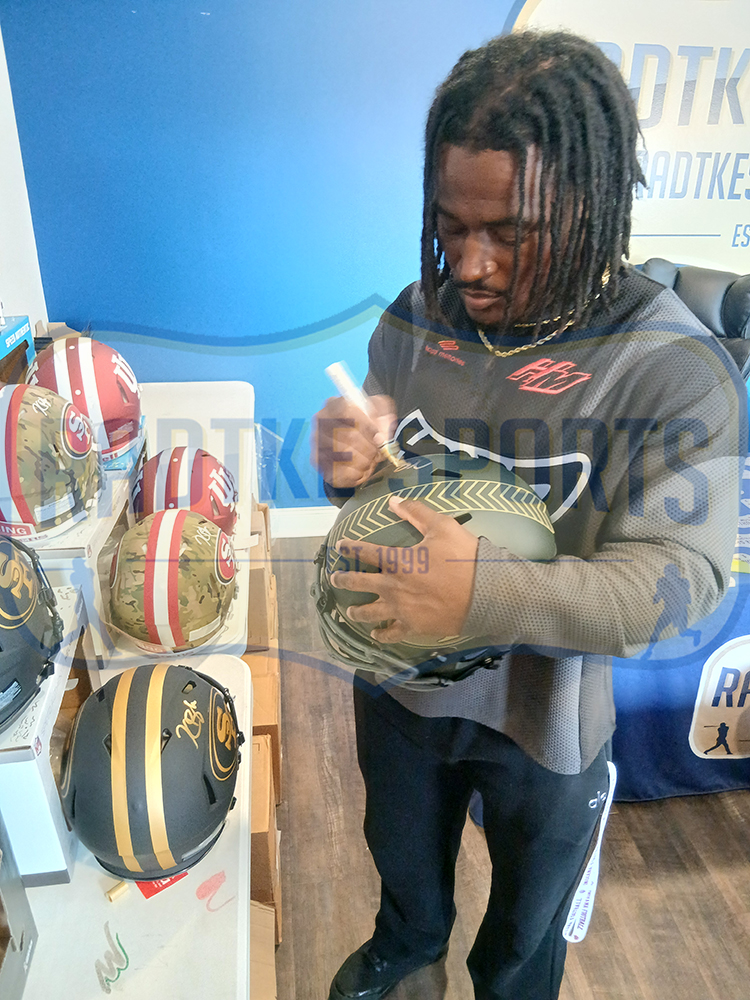 Kaelon Black Signed San Francisco 49ers Speed Salute to Service 4 Full Size NFL Helmet - Image 2