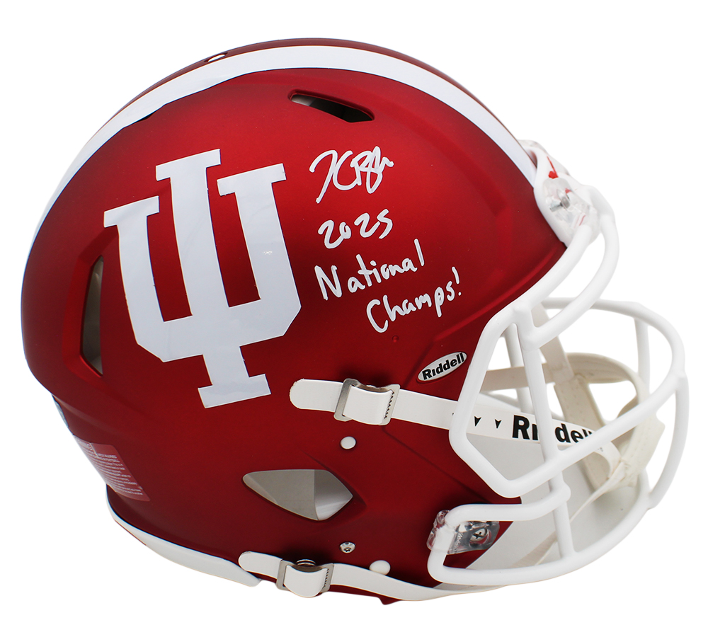 Kaelon Black Signed Indiana Hoosiers Speed Anodized National Champions NCAA Authentic Helmet with "2025 National Champs!" Inscription