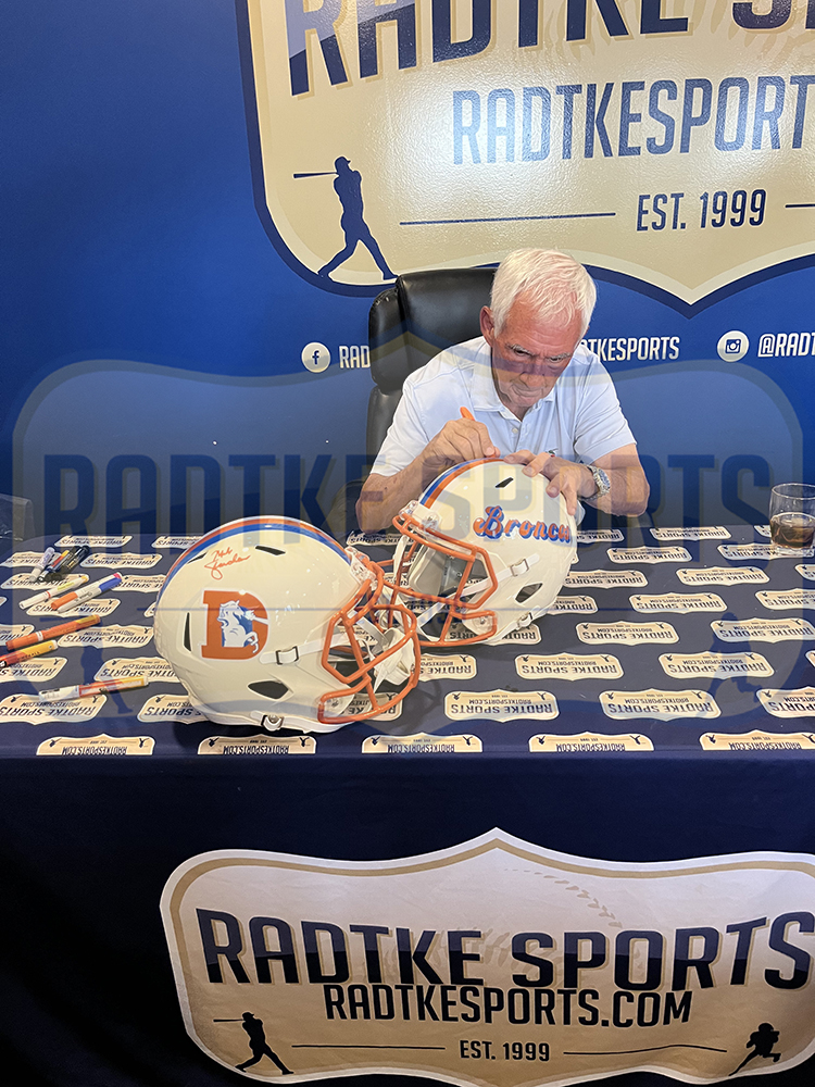 Mike Shanahan Signed Denver Broncos Speed Full Size Retro NFL Helmet - Image 4
