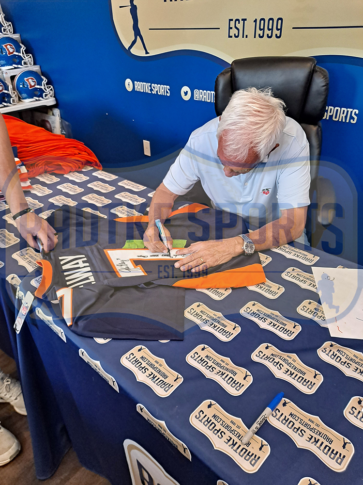 Mike Shanahan Signed Denver Custom Blue Jersey - Image 3