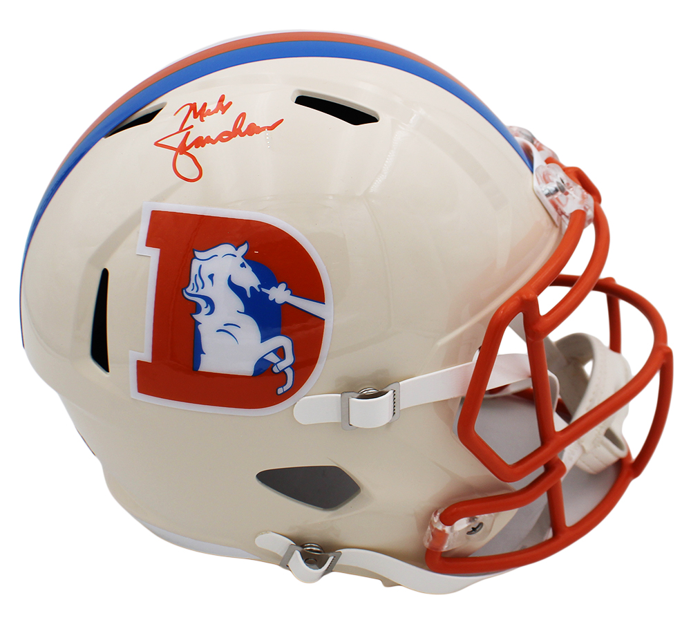 Mike Shanahan Signed Denver Broncos Speed Full Size Retro NFL Helmet - Image 3