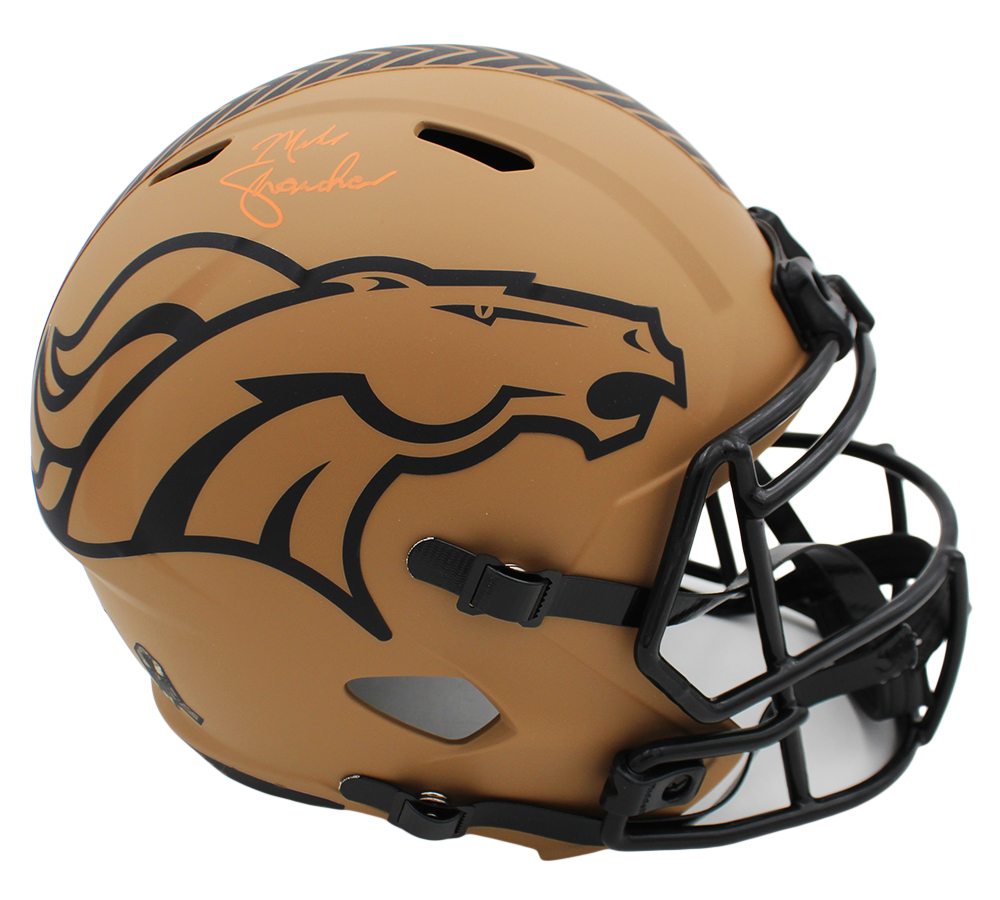Mike Shanahan Signed Denver Broncos Speed Full Size Salute to Service 2 NFL Helmet - Image 2