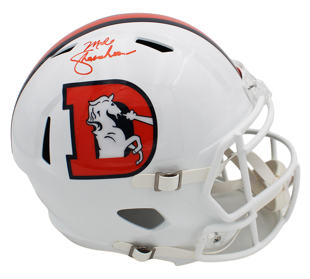 Mike Shanahan Signed Denver Broncos Speed Full Size Snowcap NFL Helmet - Image 2