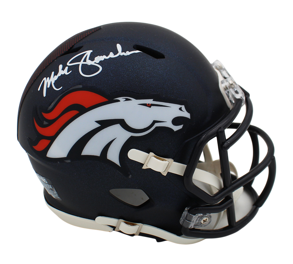 Mike Shanahan Signed Denver Broncos Speed NFL Mini Helmet - Image 2