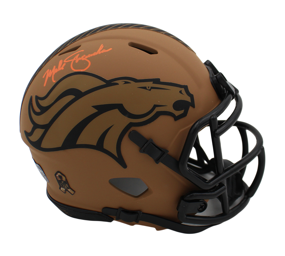 Mike Shanahan Signed Denver Broncos Speed Salute to Service 2 NFL Mini Helmet - Image 2