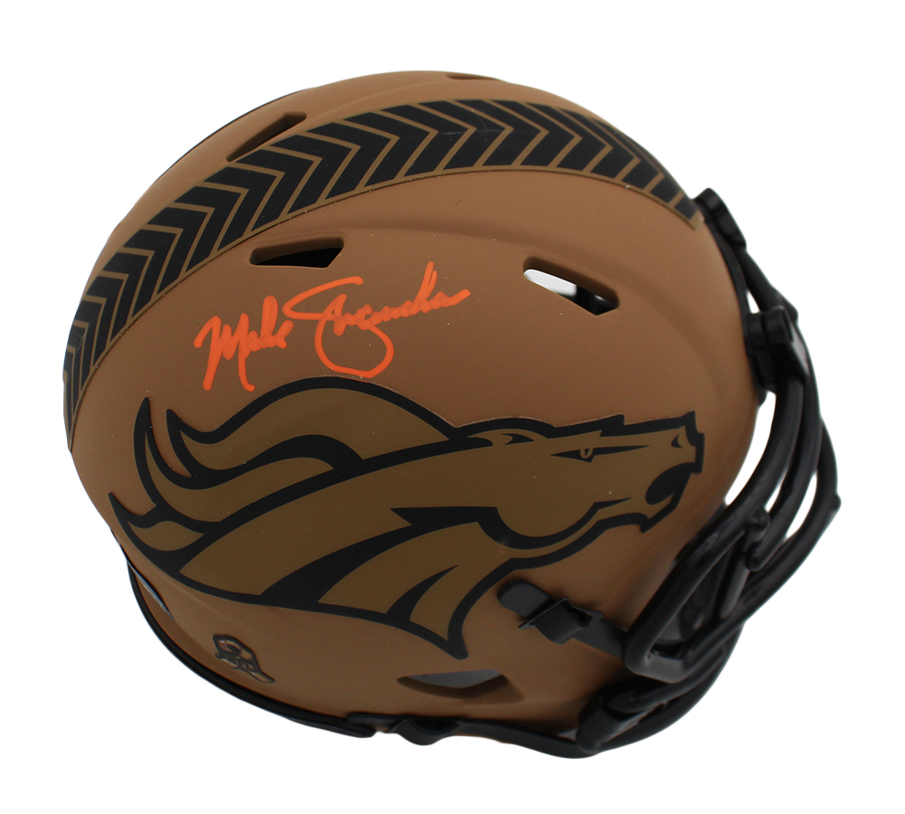 Mike Shanahan Signed Denver Broncos Speed Salute to Service 2 NFL Mini Helmet