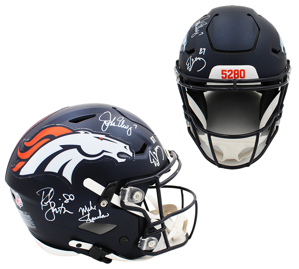 John Elway, Rod Smith, Ed McCaffrey & Mike Shanahan Signed Denver Broncos Speed Flex Authentic NFL Helmet