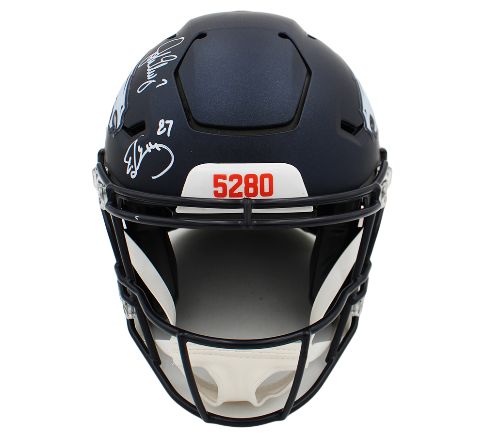 John Elway, Rod Smith, Ed McCaffrey & Mike Shanahan Signed Denver Broncos Speed Flex Authentic NFL Helmet - Image 4