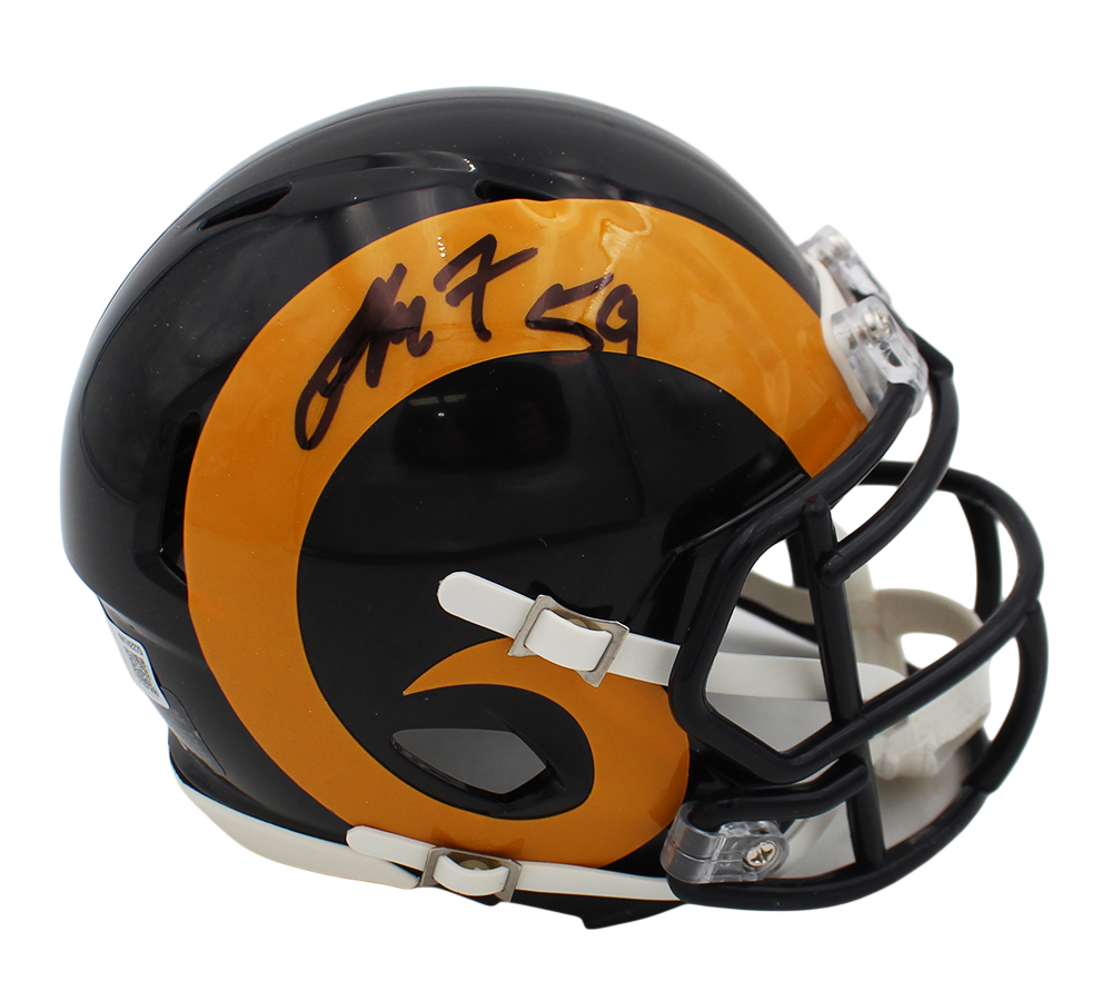 London Fletcher Signed Los Angeles Rams Speed Throwback 81-99 NFL Mini Helmet