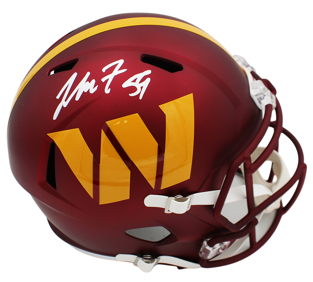 London Fletcher Signed Washingon Commanders Speed Full Size Anodized Maroon NFL Helmet