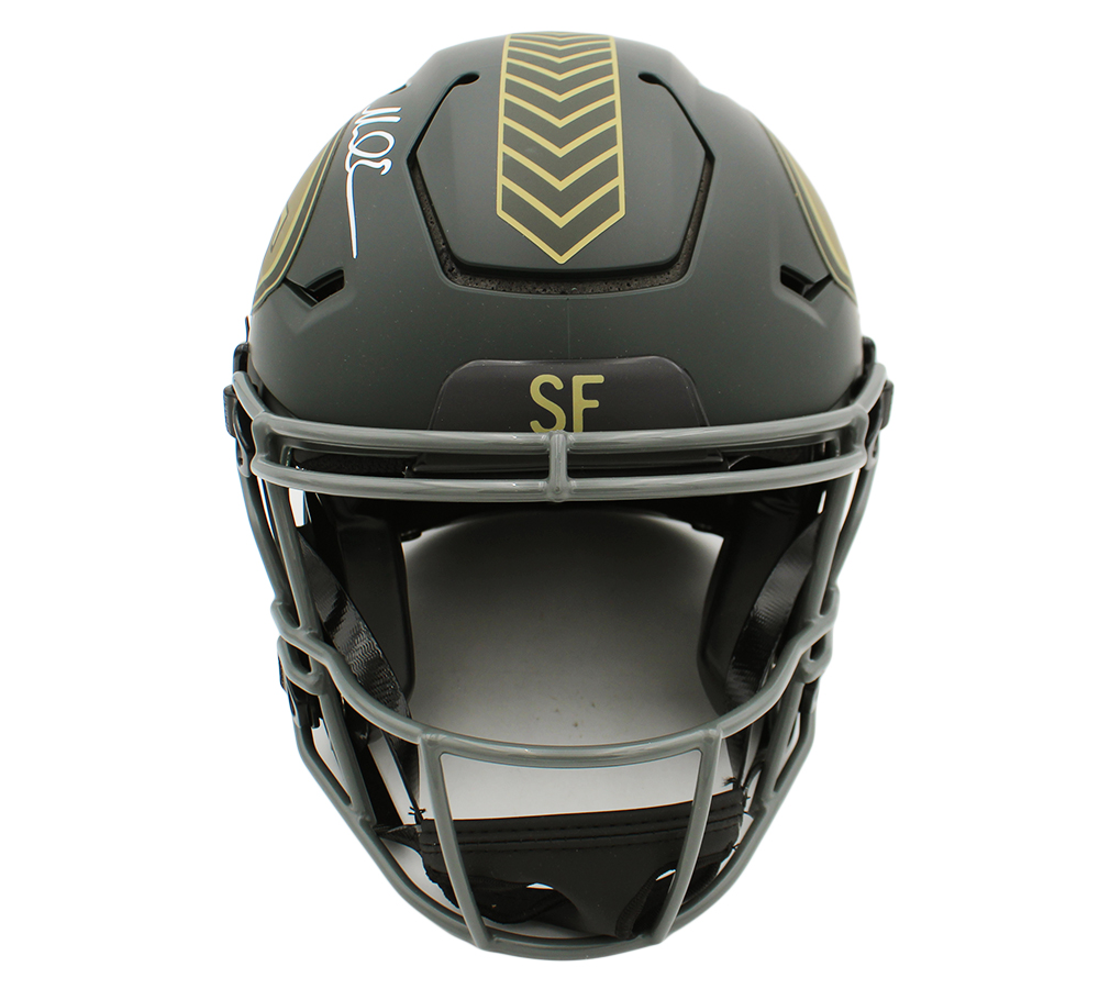 Mike Evans Signed San Francisco 49ers Speed Flex Authentic Salute to Service 4 NFL Helmet - Image 3