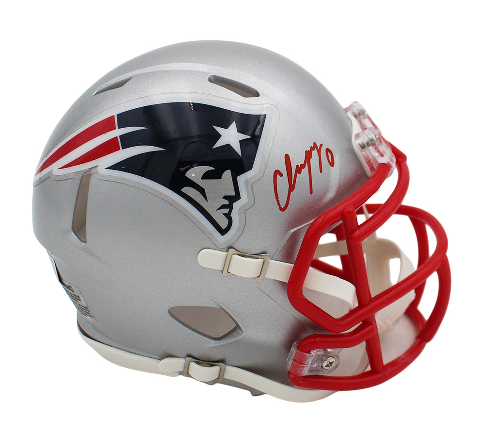 Christian Gonzalez Signed New England Patriots Speed NFL Mini Helmet - Image 2
