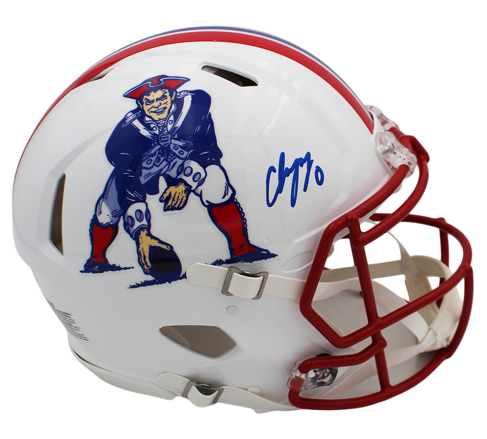 Christian Gonzalez Signed New England Patriots Speed Authentic Throwback 90-92 NFL Helmet