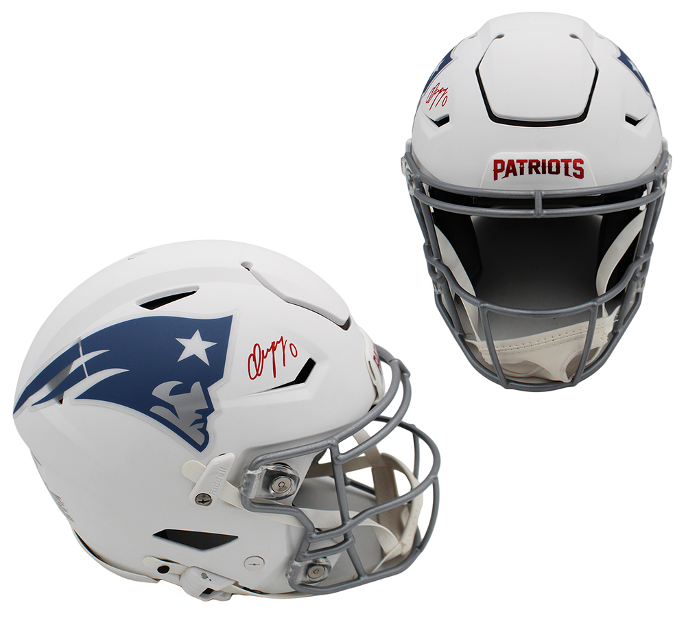 Christian Gonzalez Signed New England Patriots Speed Authentic Flex Rivalries NFL Helmet