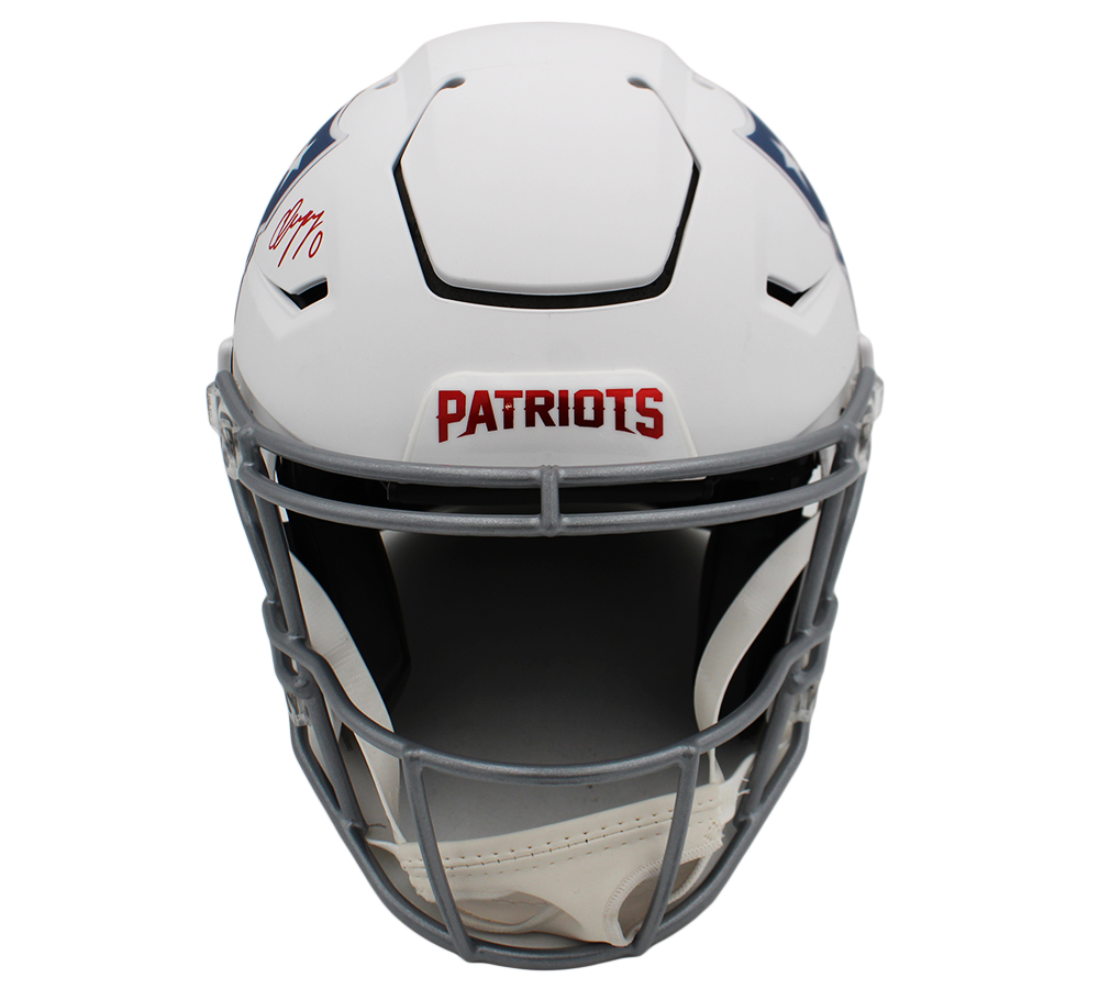 Christian Gonzalez Signed New England Patriots Speed Authentic Flex Rivalries NFL Helmet - Image 3