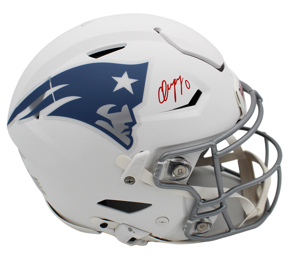 Christian Gonzalez Signed New England Patriots Speed Authentic Flex Rivalries NFL Helmet - Image 2