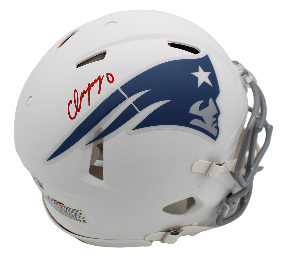 Christian Gonzalez Signed New England Patriots Speed Authentic Rivalries NFL Helmet