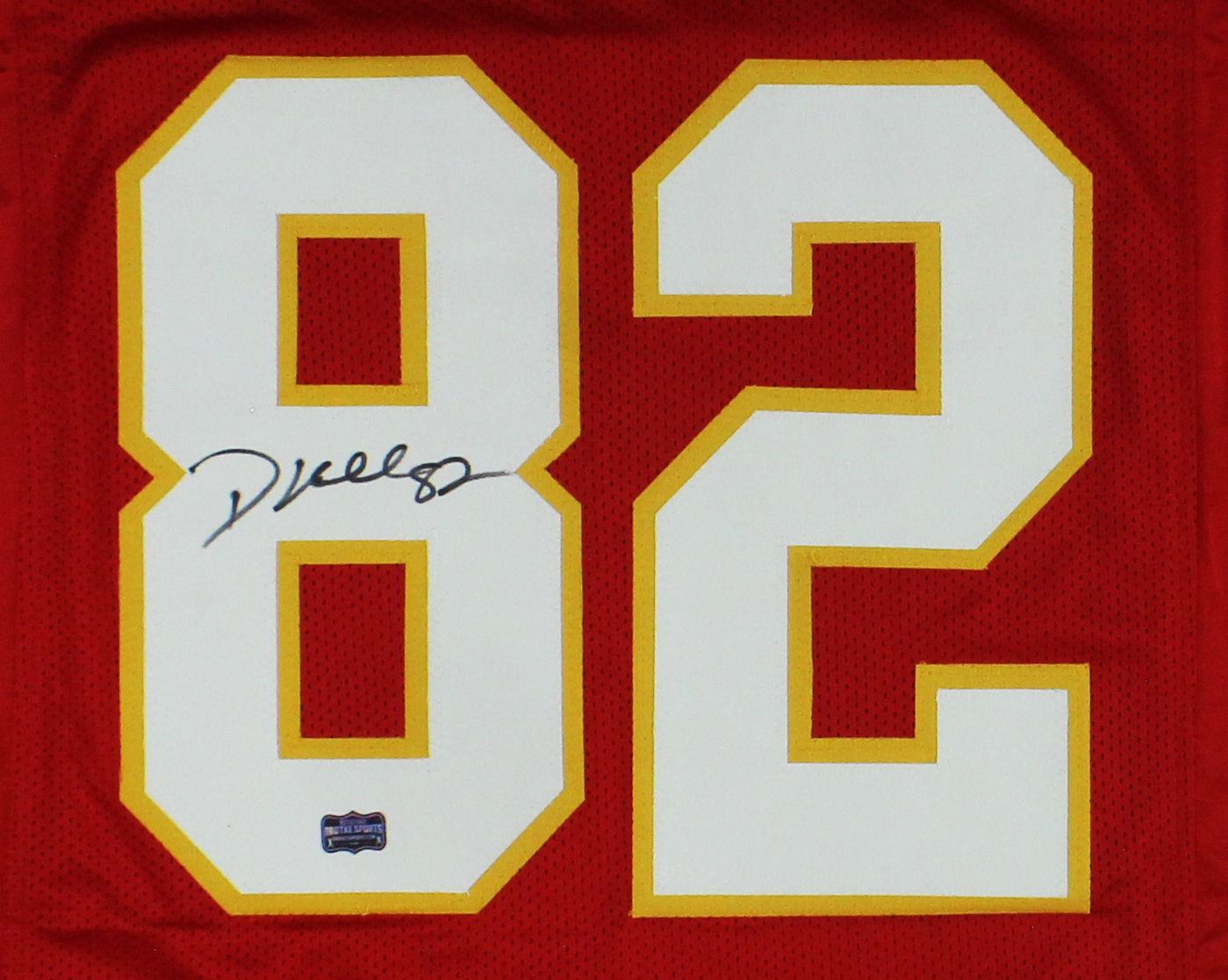 Dante Hall Signed Kansas City Custom Red Jersey with White Sleeve Hem - Image 2