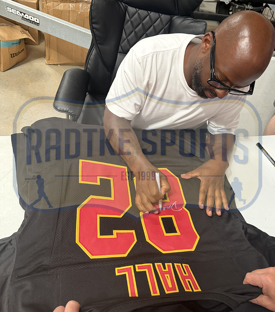 Dante Hall Signed Kansas City Custom Black Jersey - Image 3