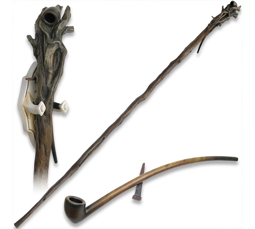 Ian McKellen Signed The Hobbit Gandalf the Grey 69" Staff with Pipe with "Gandalf" Inscription