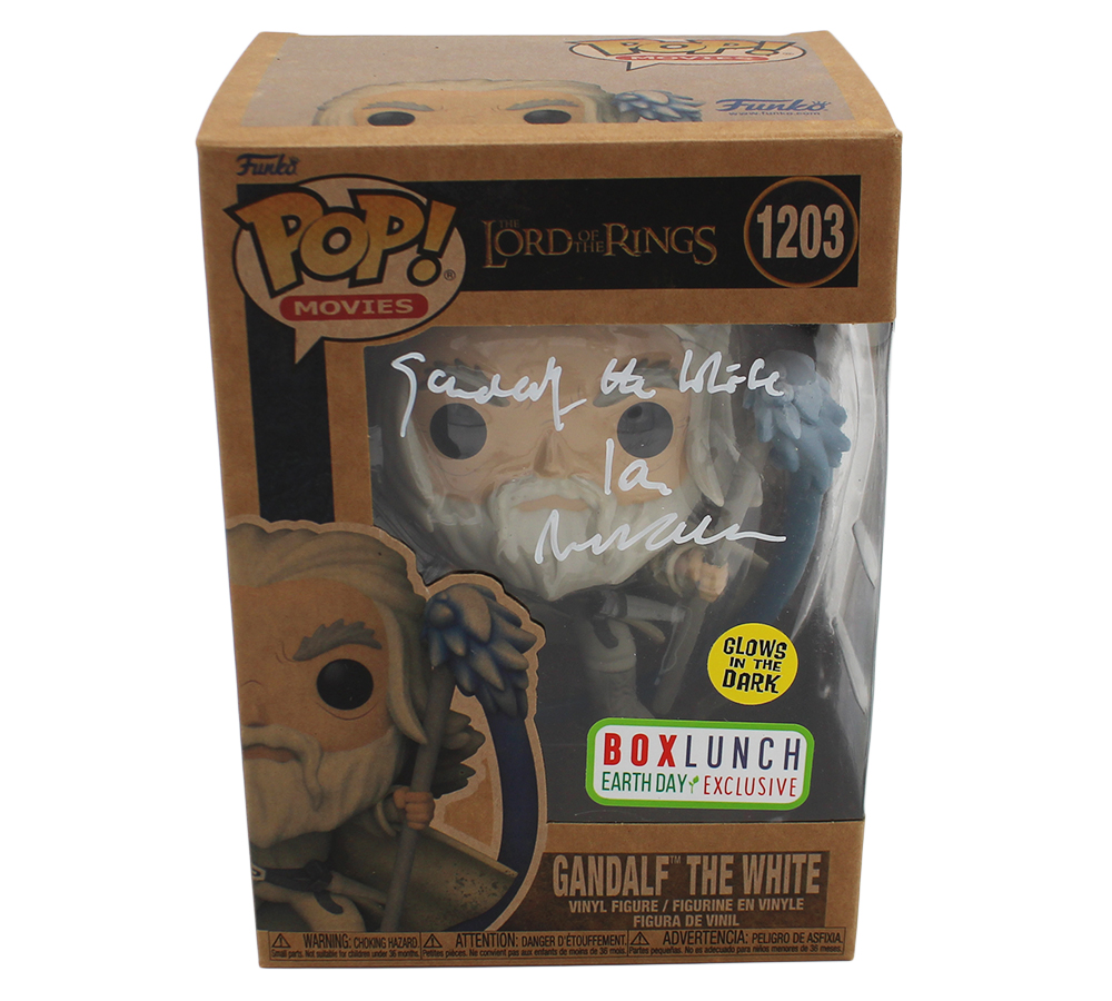 Ian McKellen Signed The Lord of the Rings #1203 Gandalf the White Funko Pop with "Gandalf the White" Inscription