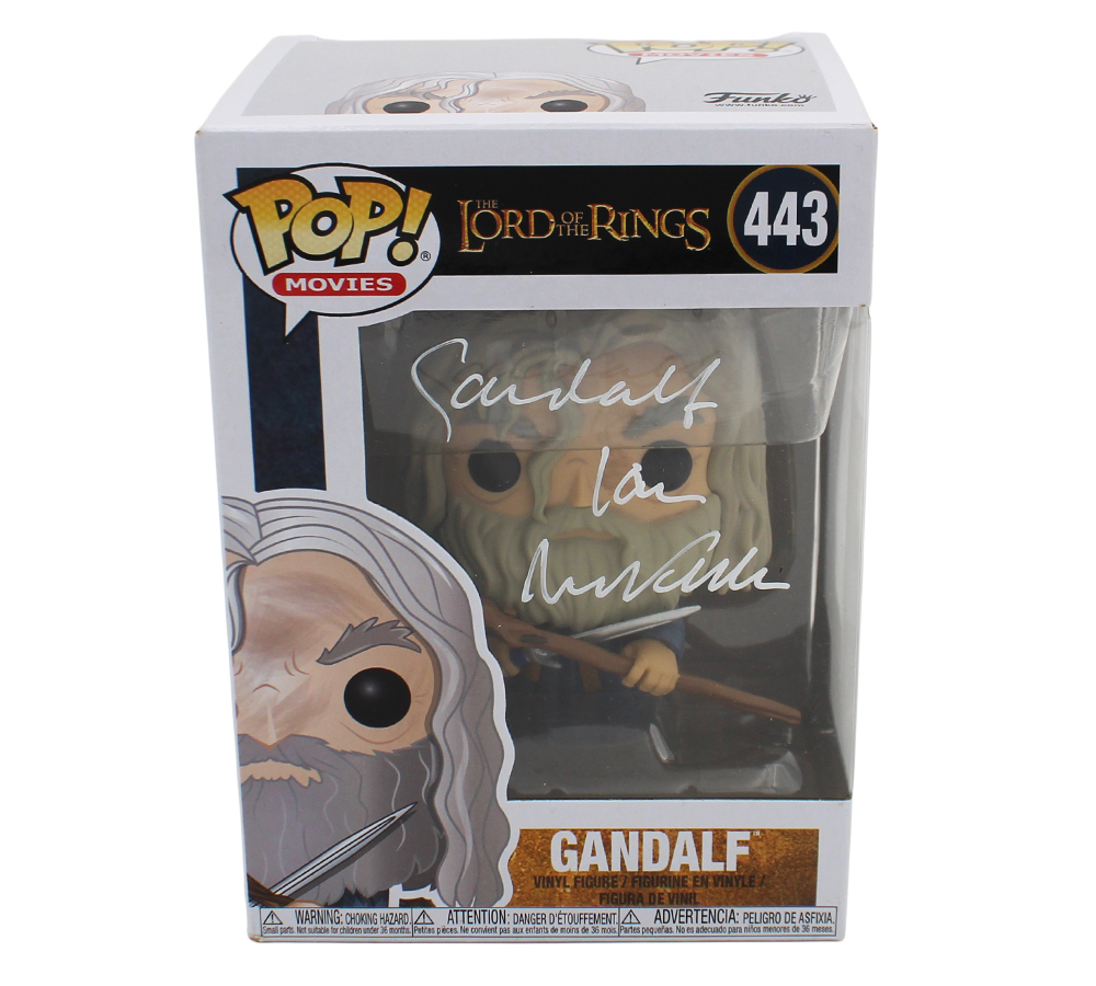 Ian McKellen Signed The Lord of the Rings #443 Gandalf Funko Pop with "Gandalf" Inscription