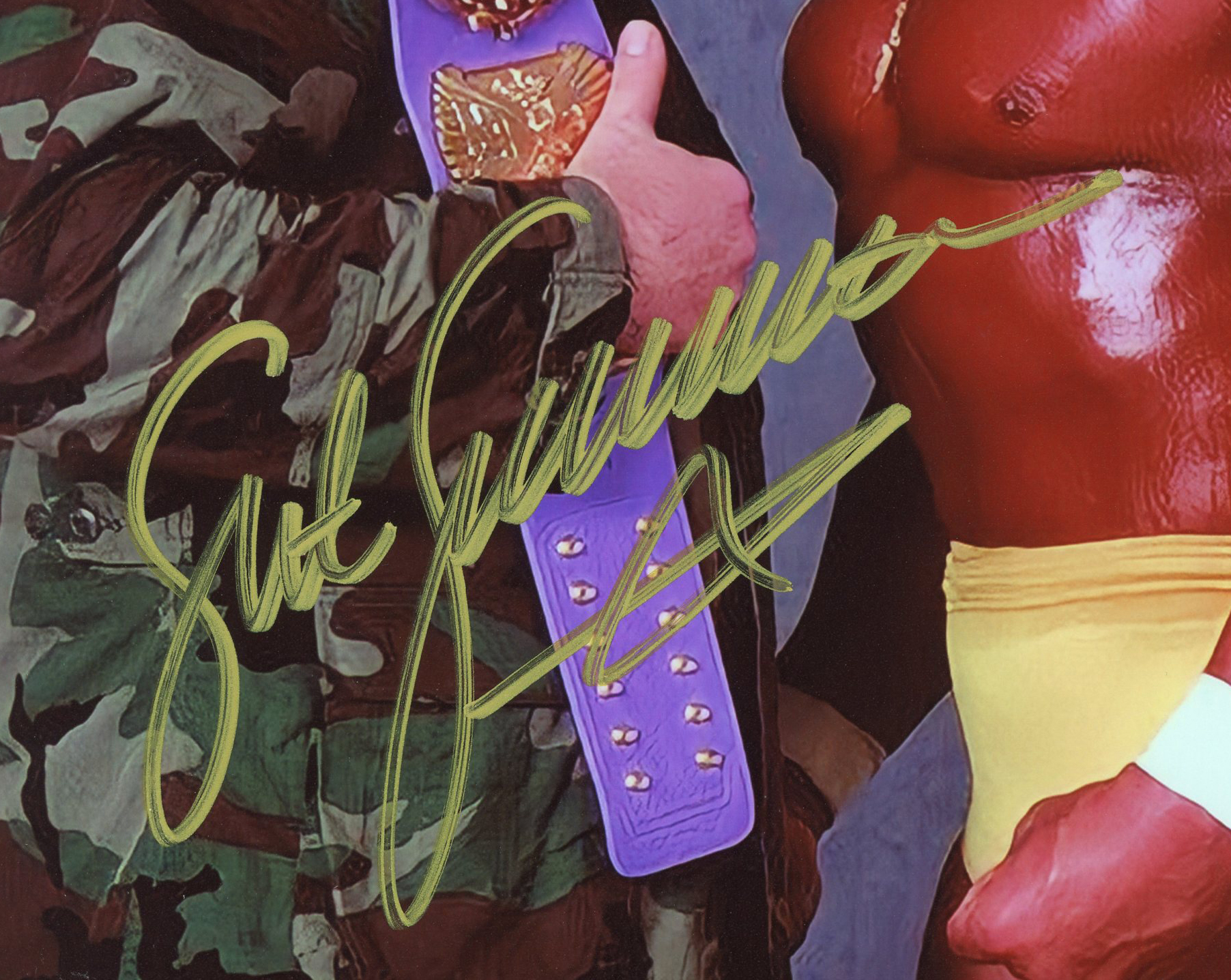 Sgt. Slaughter Signed Wrestling Unframed 8 x 10 W/ Hulk Photo - Image 2