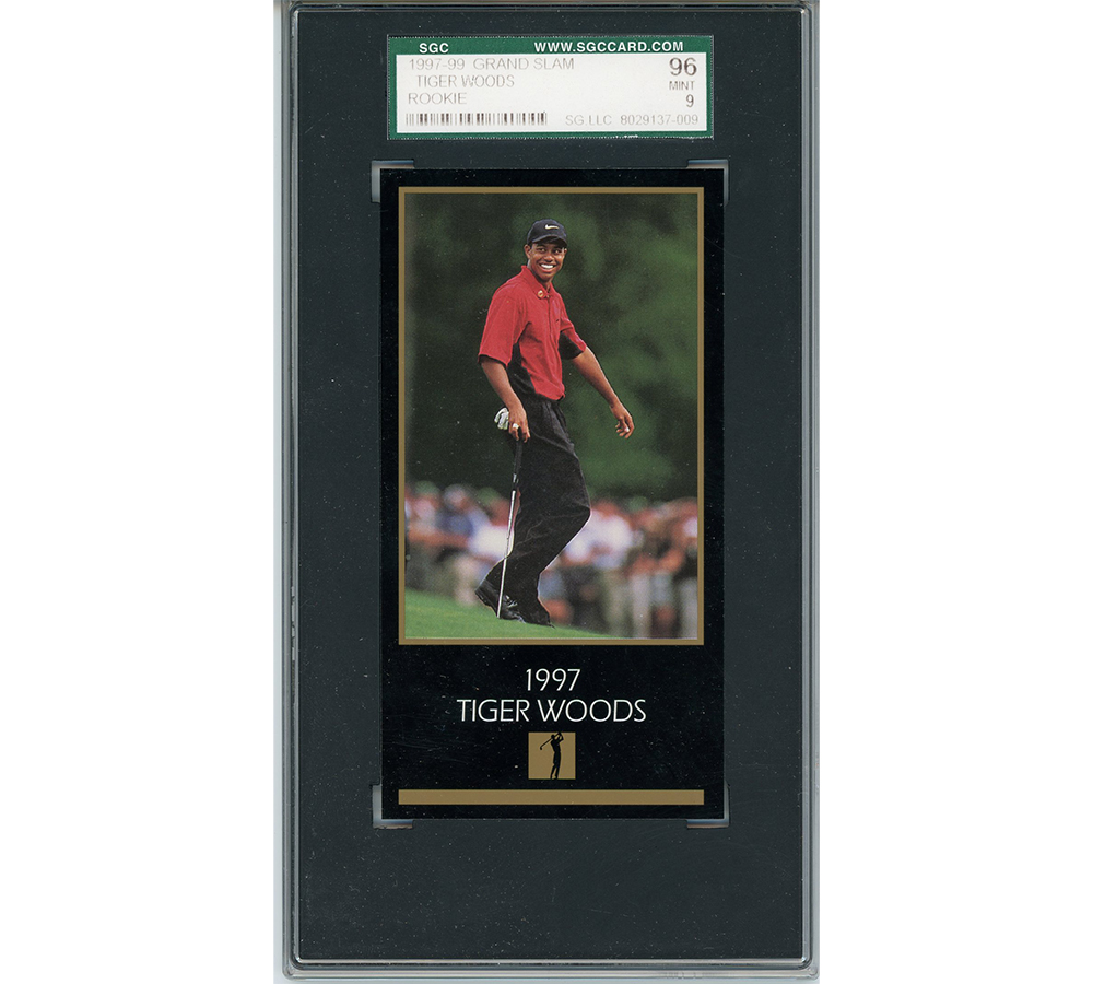 Tiger Woods 1997-99 Grand Slam Graded Mint 9 Encaspulated Rookie Card