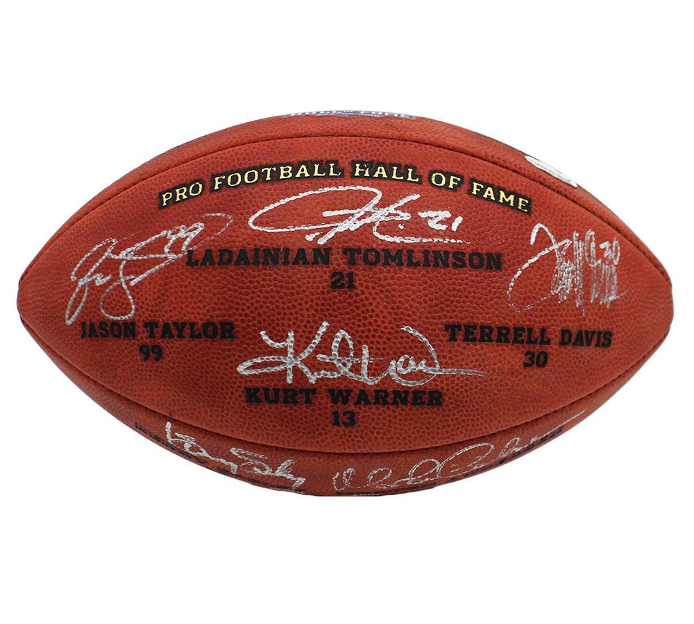 2017 Hall of Fame Class Signed Wilson Authentic Hall of Fame Logo NFL Football signatures include Kurt Warner, Terrell Davis and Morten Andersen - Image 2