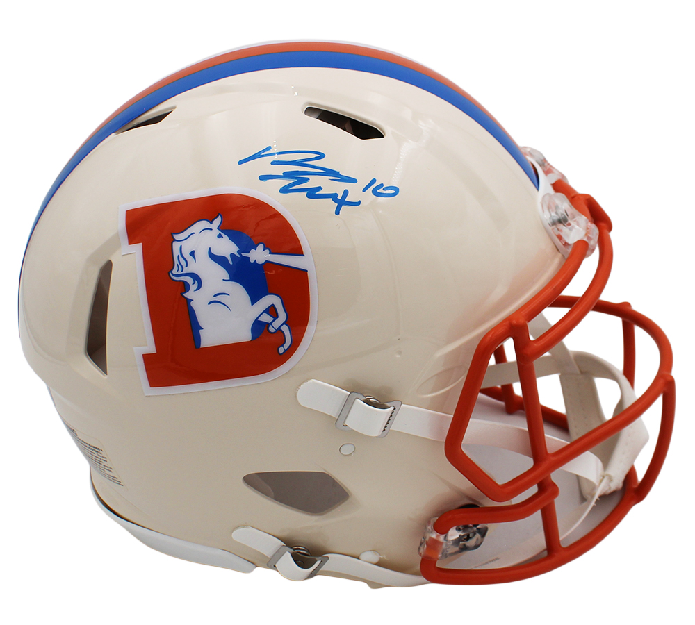 Bo Nix Signed Denver Broncos Speed Authentic Retro NFL Helmet